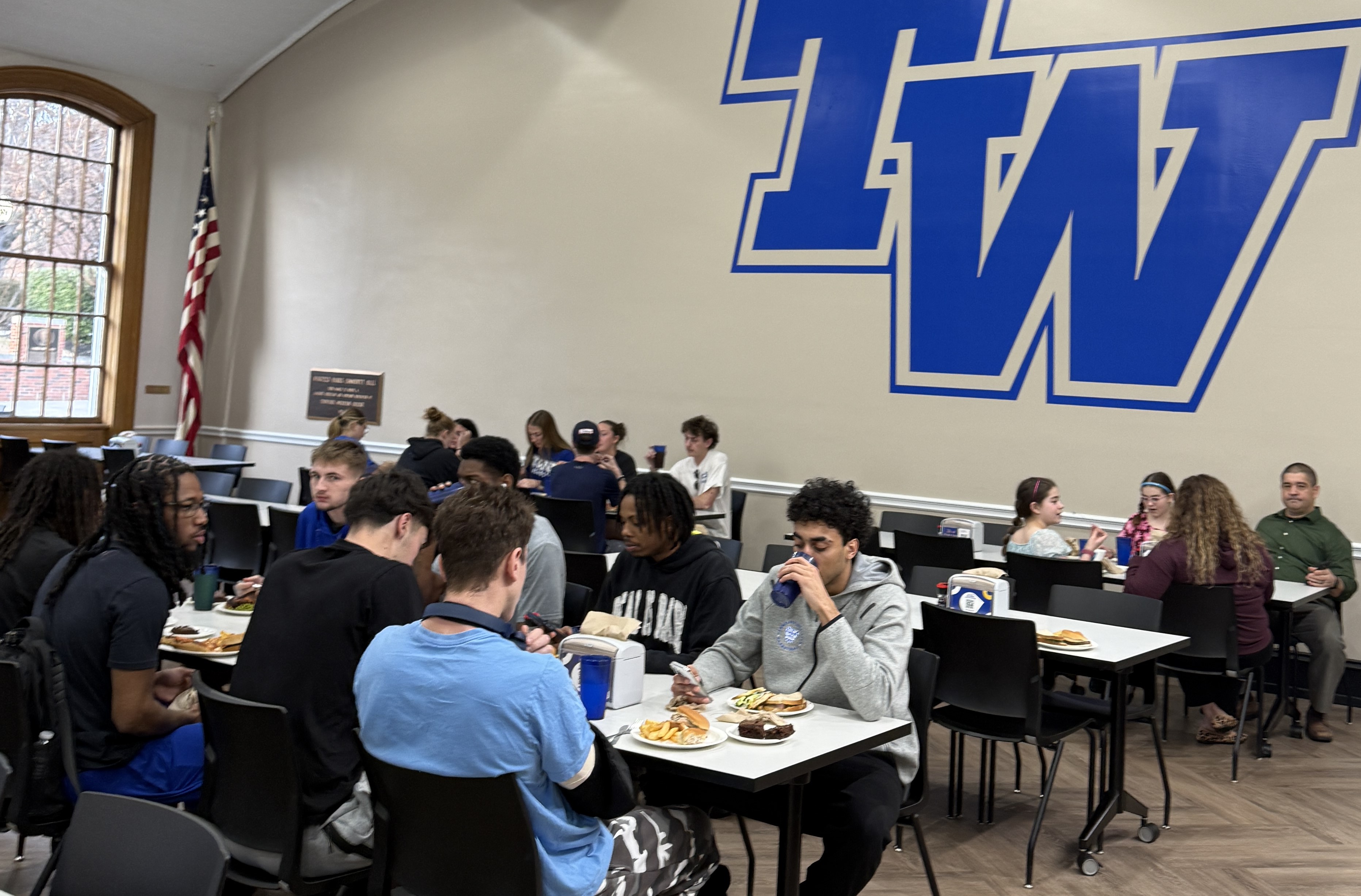 Students eating in the Dining Hall